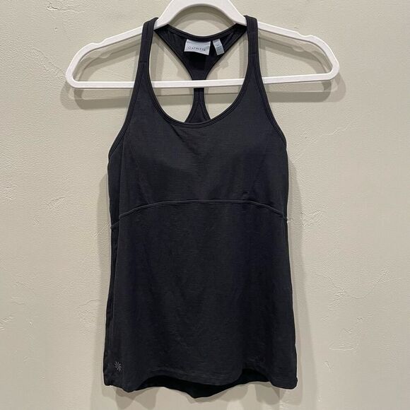 Athleta Black Swift Reach And Restore Built-in Bra Tank Top - Size: XS - Picture 1 of 10